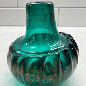 Vintage St. Helen's Glass 1981 Hand-Blown Emerald Green Art Glass Vase